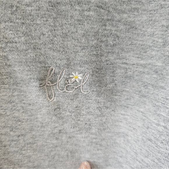 For Love And Lemons Gray Cropped Boxy Hoodie - Picture 7 of 11